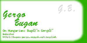 gergo bugan business card